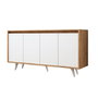 Hanah Home Consola Roble y Blanco 140x86x40 cm Tablero Partículas Melamina Moderna Funcional
